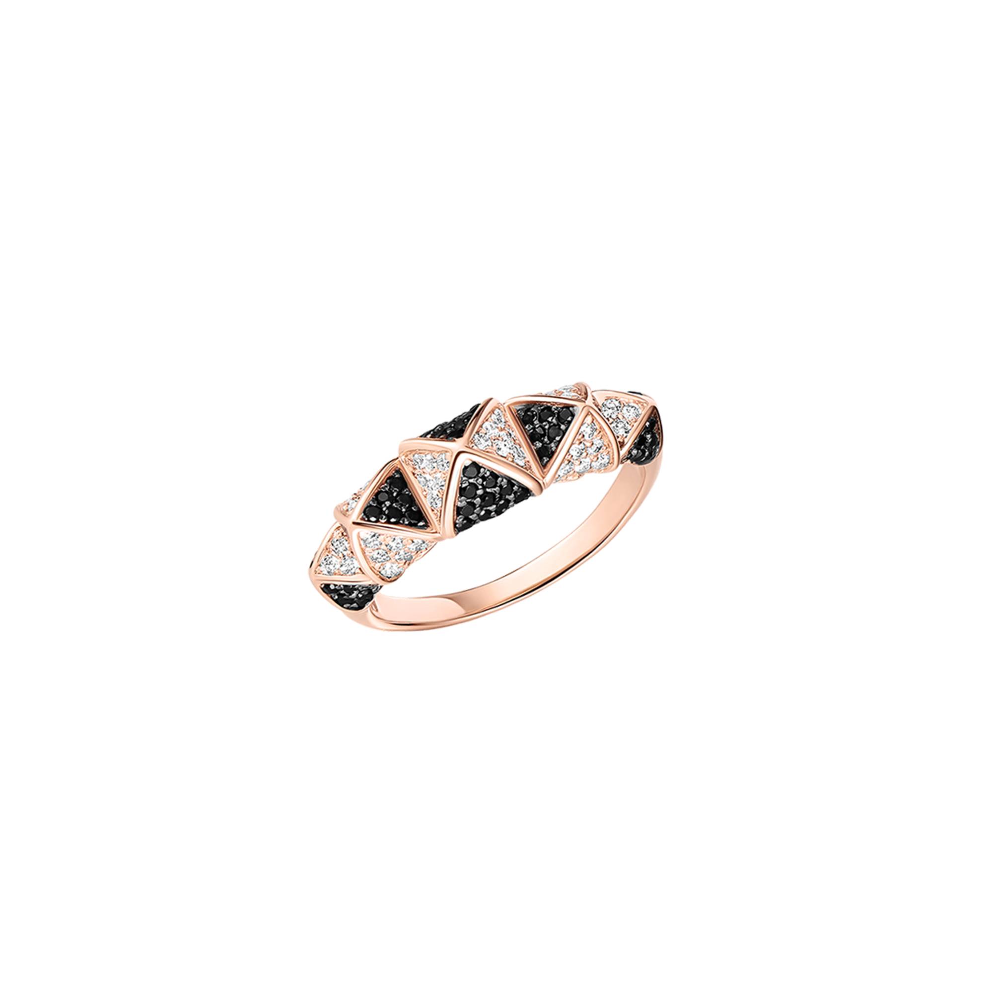 Korloff Korlove Anello 5 Cuori oro rosa diamanti neri
