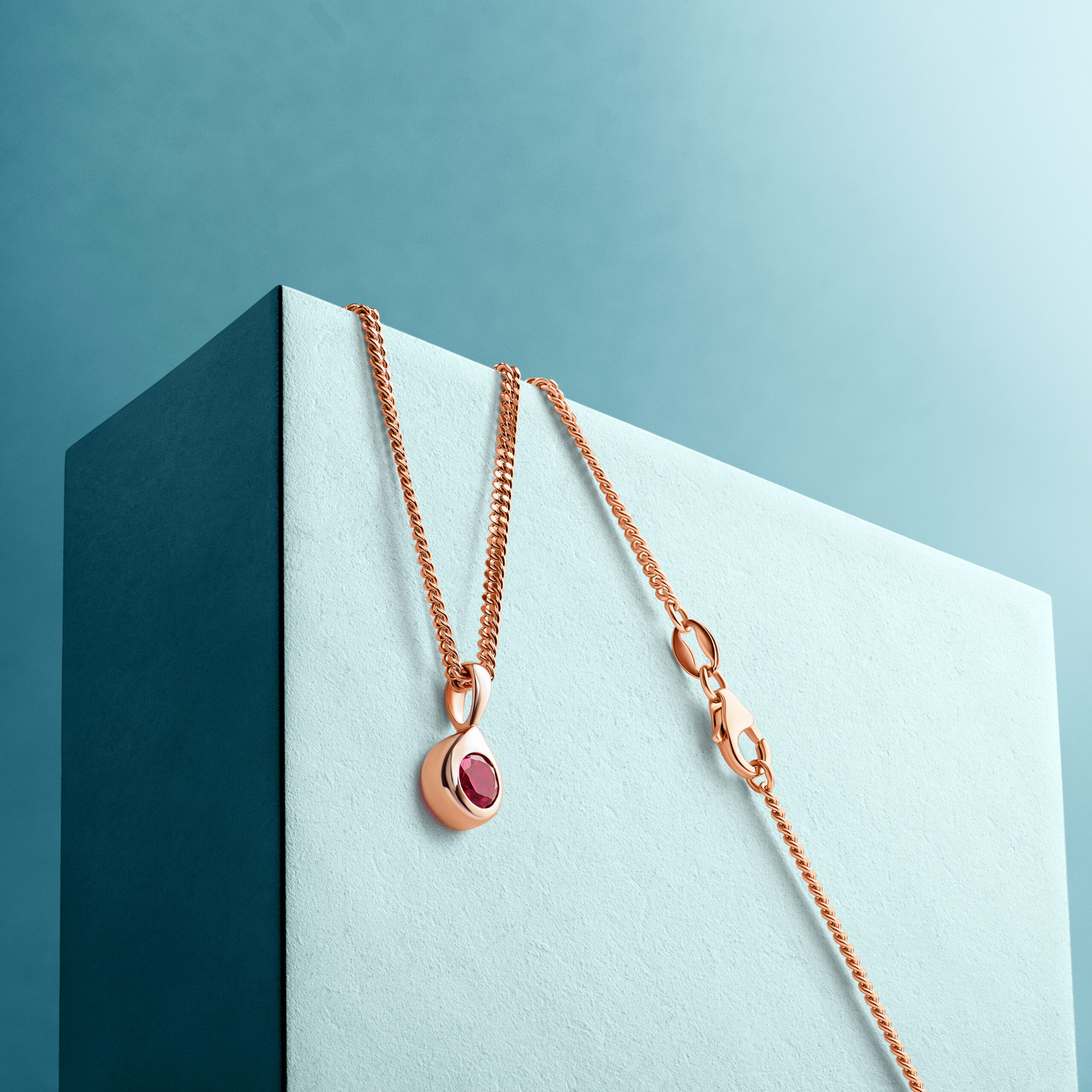 MIORE Necklace collana argento 925 rubino creato