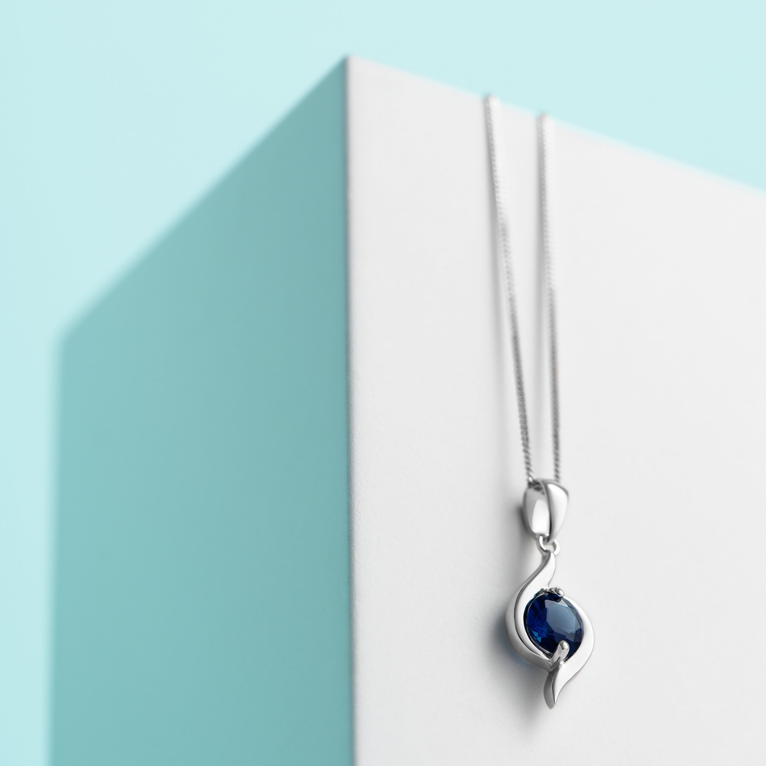 Miore Necklace Collana Oro Bianco 9 Kt Zaffiro