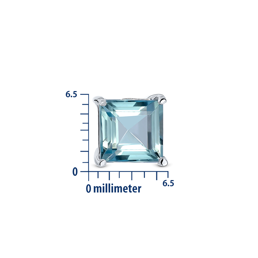 Miore Orecchini Oro Bianco 9Kt Topazio Blu