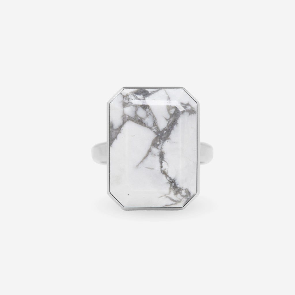 Ringly Luxe Full Moon Anello Smart Howlite Misura 8 Acciaio