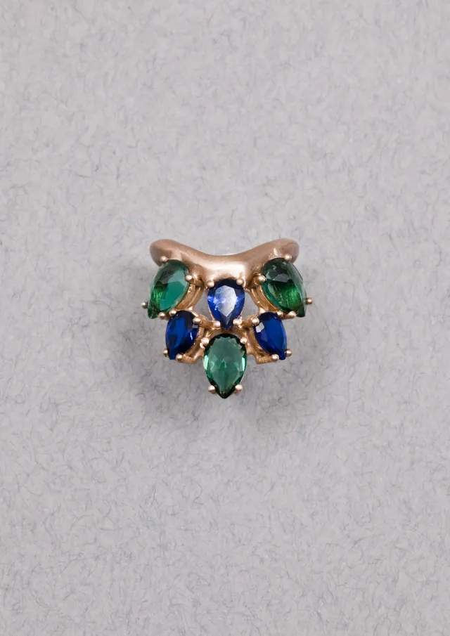 Voodoo Jewels Bold Shapes Morning Rain anello bronzo goccia
