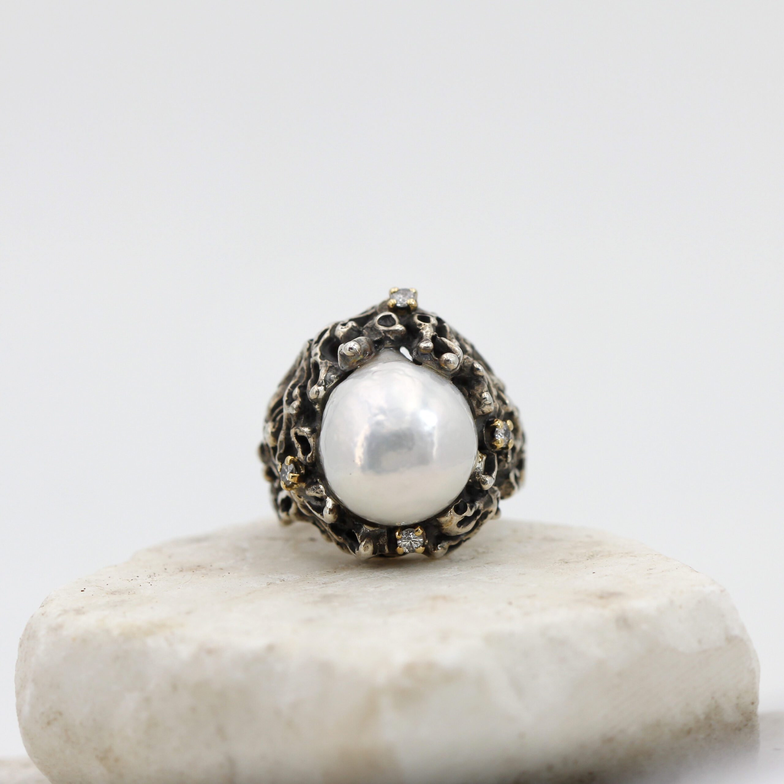 Anna Gioielli Anelli anello argento perla diamanti 0,06 ct