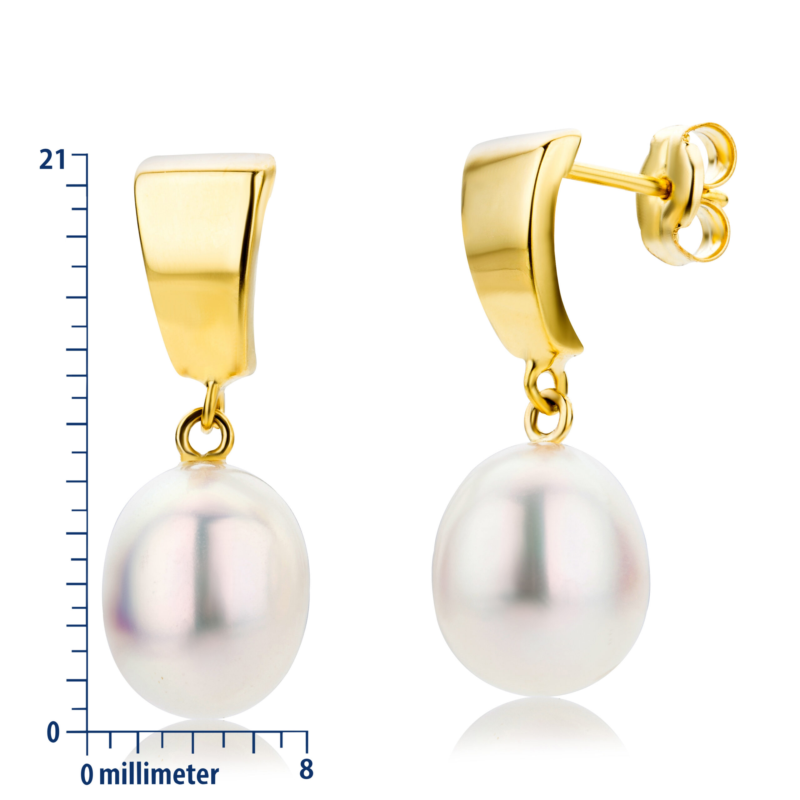 Miore Orecchini oro giallo 9kt perla coltivata