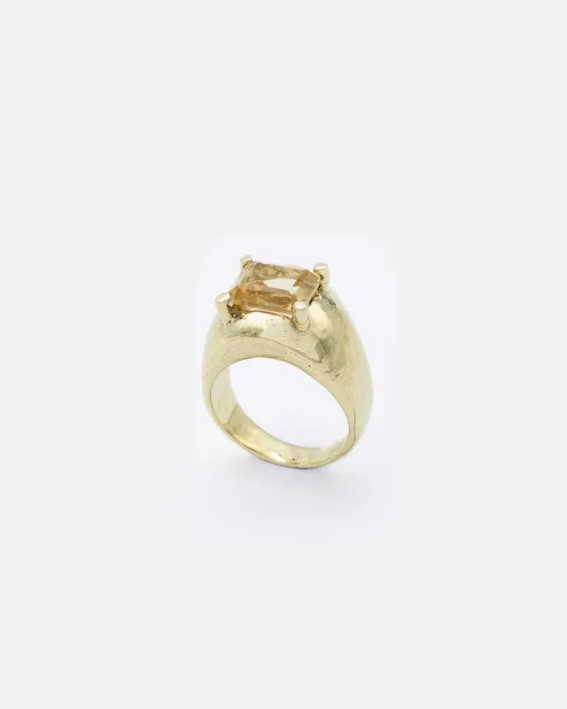 Voodoo Jewels Bold Shapes Elara anello citrino taglio smeraldo