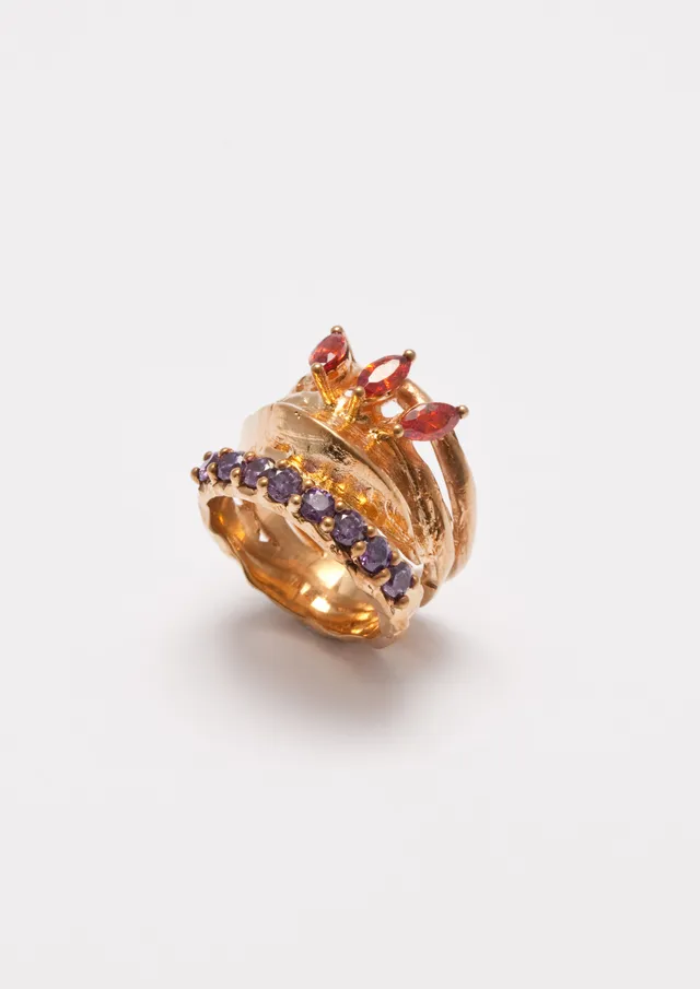 Voodoo Jewels Bold Shapes Aelysium anello bronzo dorato marquise