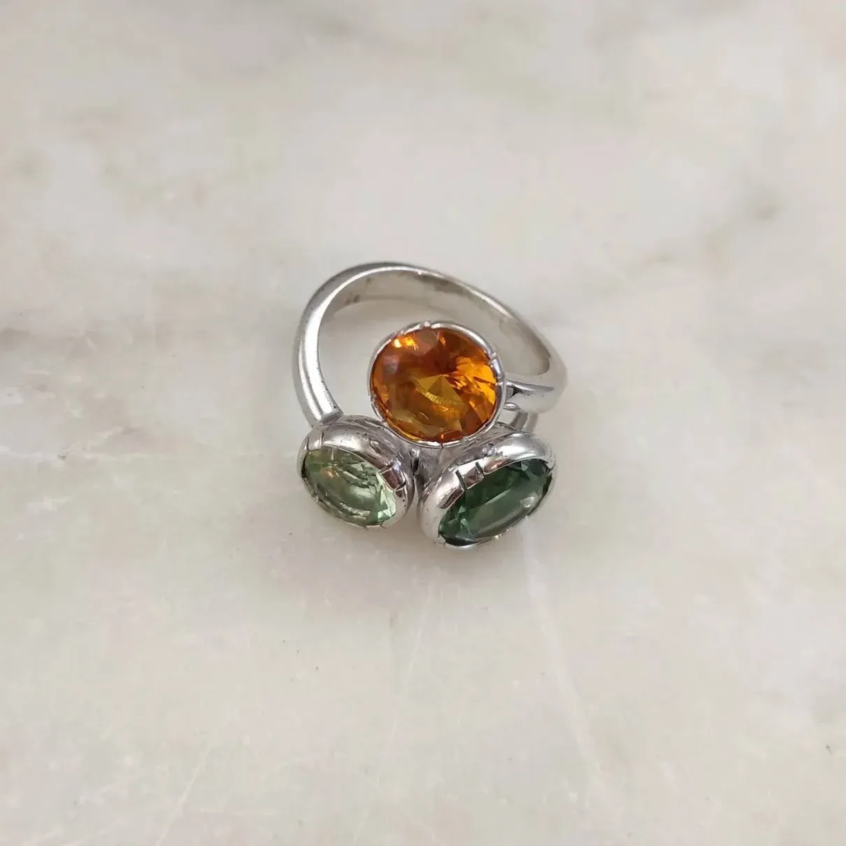 Anna Gioielli Anelli anello argento 925 pietre verdi arancioni