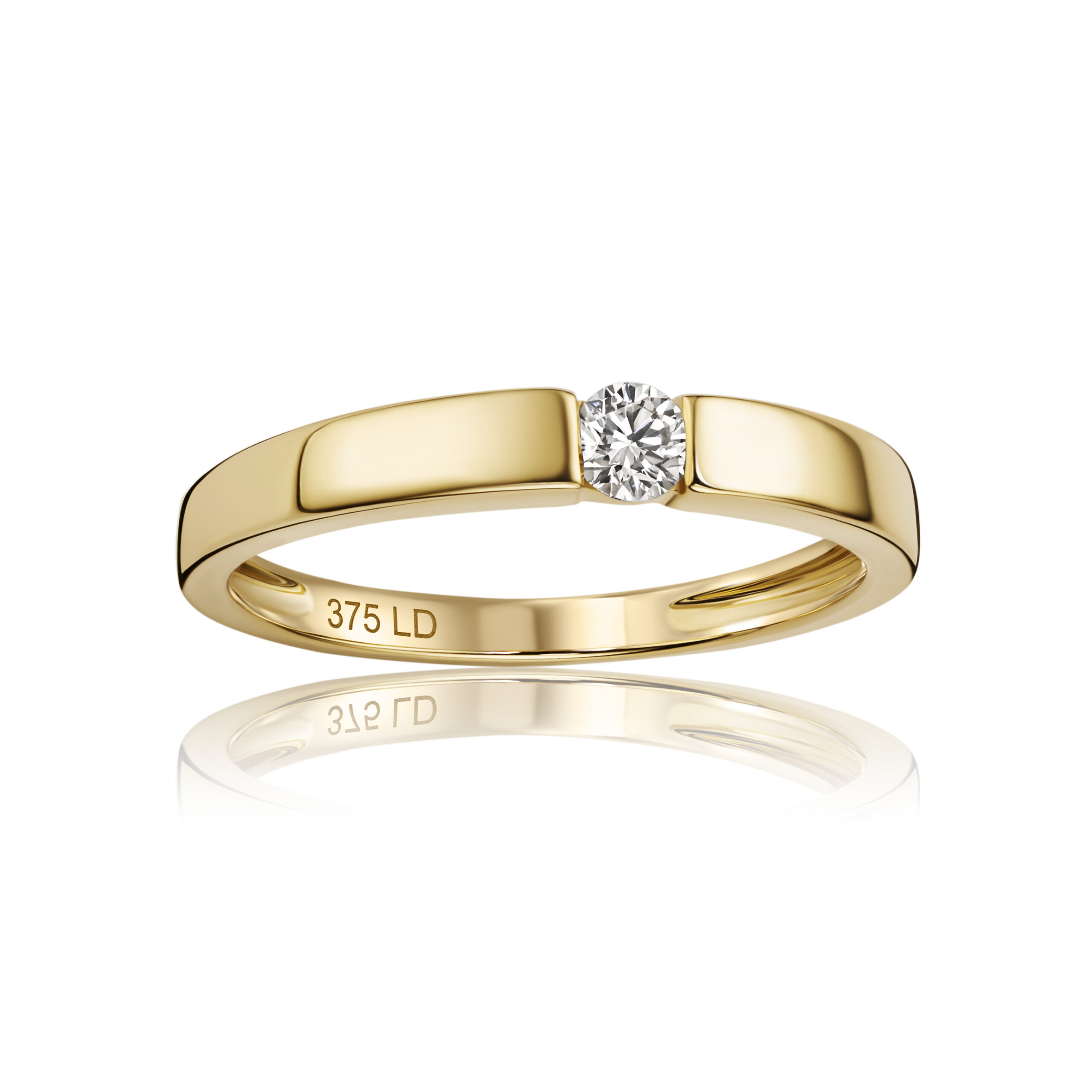 Miore Anello Oro Giallo 9Kt 375