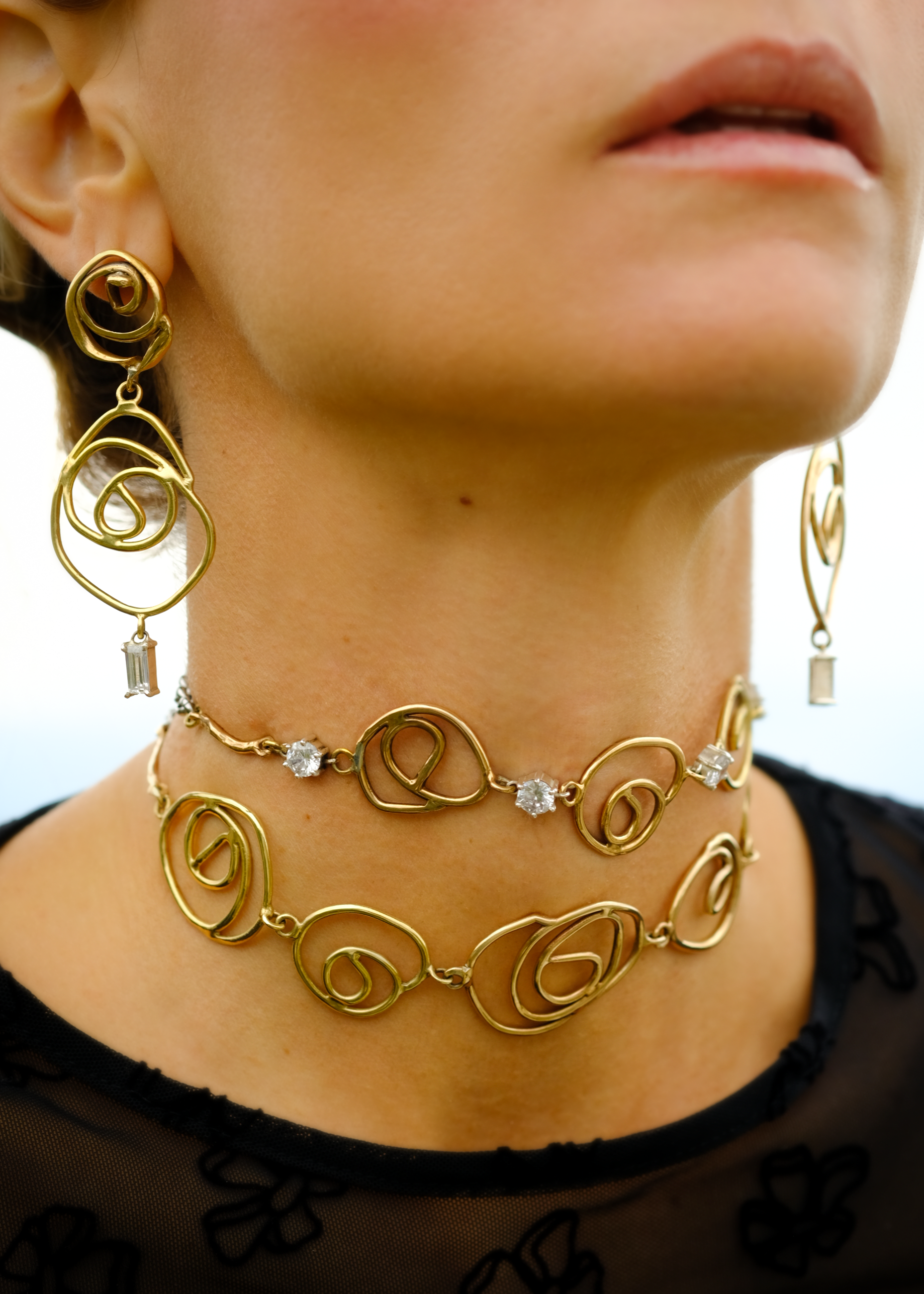 Voodoo Jewels Bold Shapes Multi Sun collana bronzo placcato oro