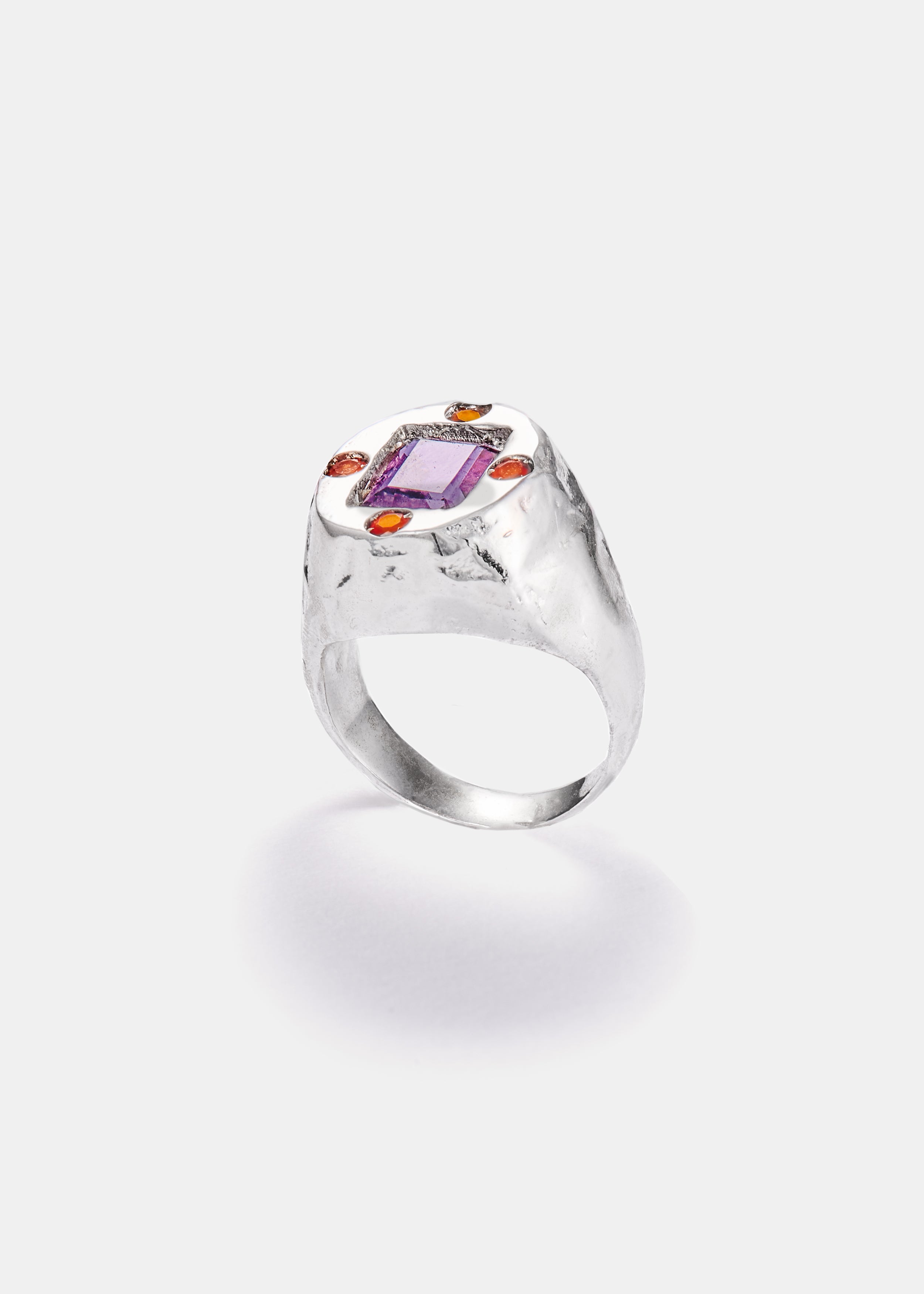 Voodoo Jewels Bold Shapes Flores anello chevalier ametista