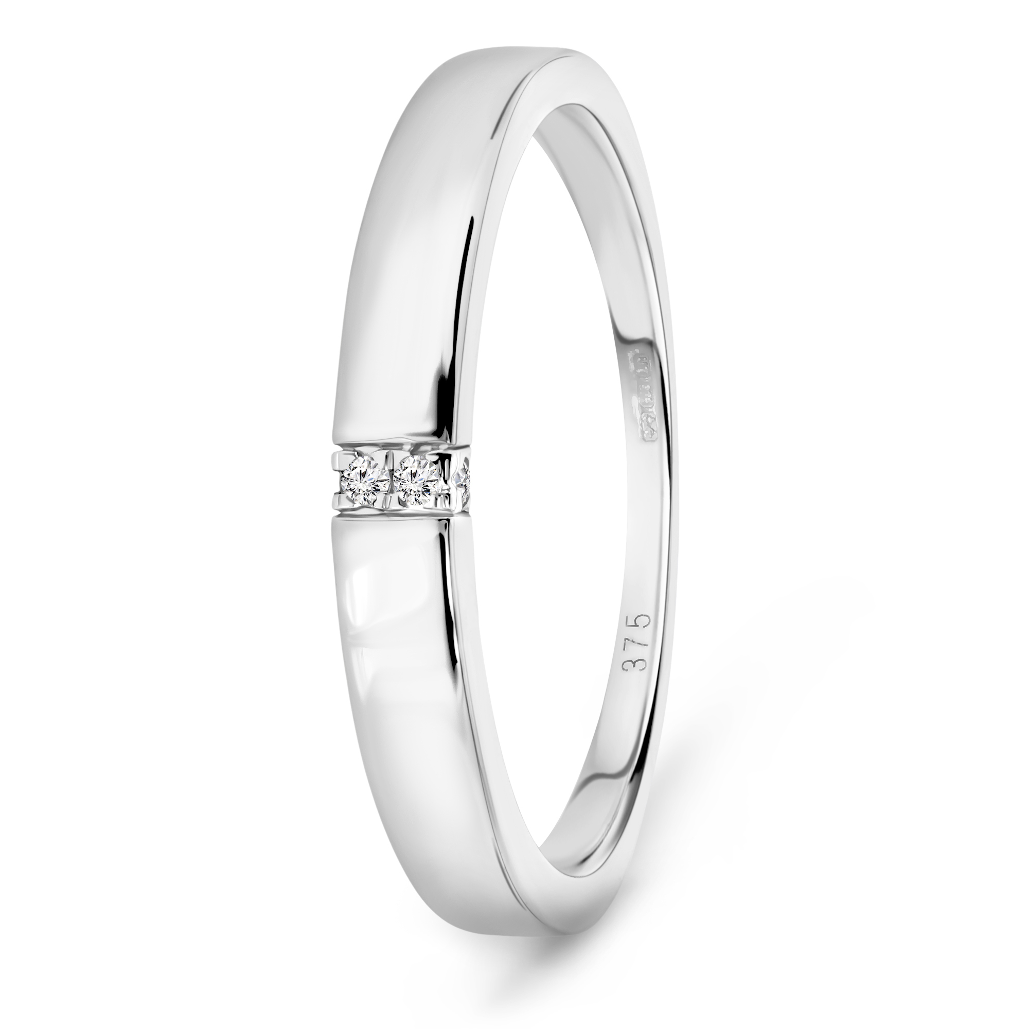 Miore Anello Oro Bianco 9Kt Liscio