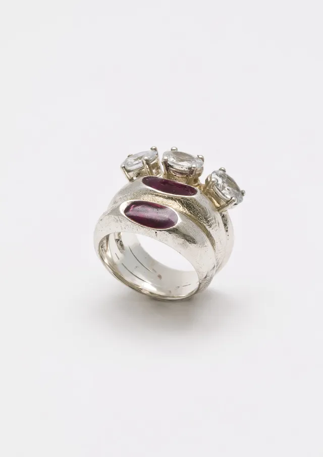 Voodoo Jewels Bold Shapes Aesun anello argento pietre semipreziose