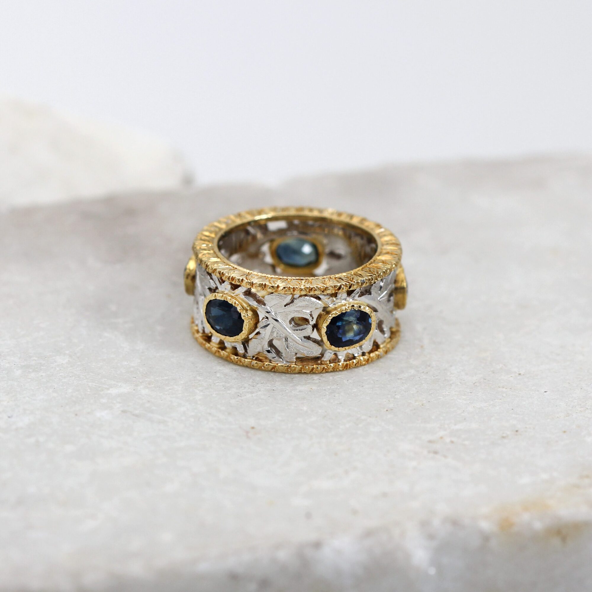 Anna Gioielli Stile Orafo Fiorentino anello oro zaffiri 3,90 ct