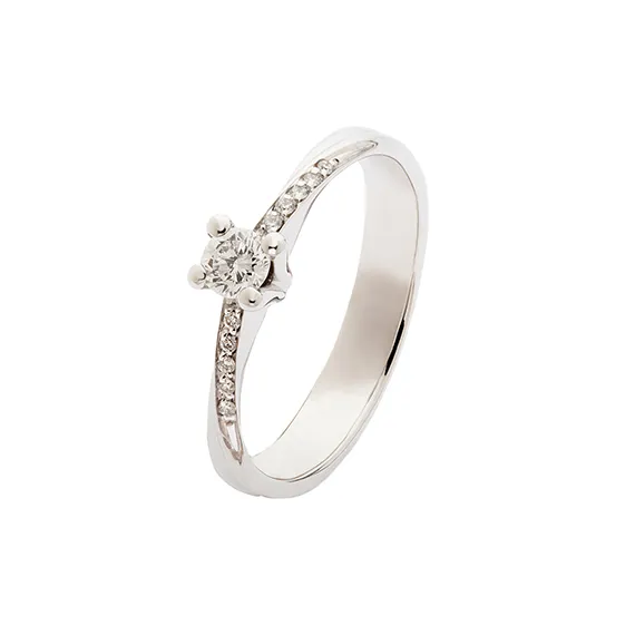 Polello Sì Lo Voglio Solitario Anello Oro Diamante