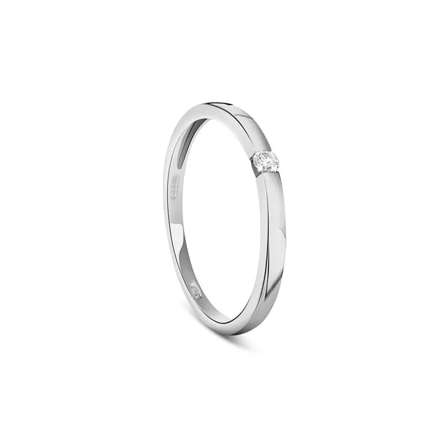 Miore Anello Oro Bianco 9 Kt (375)