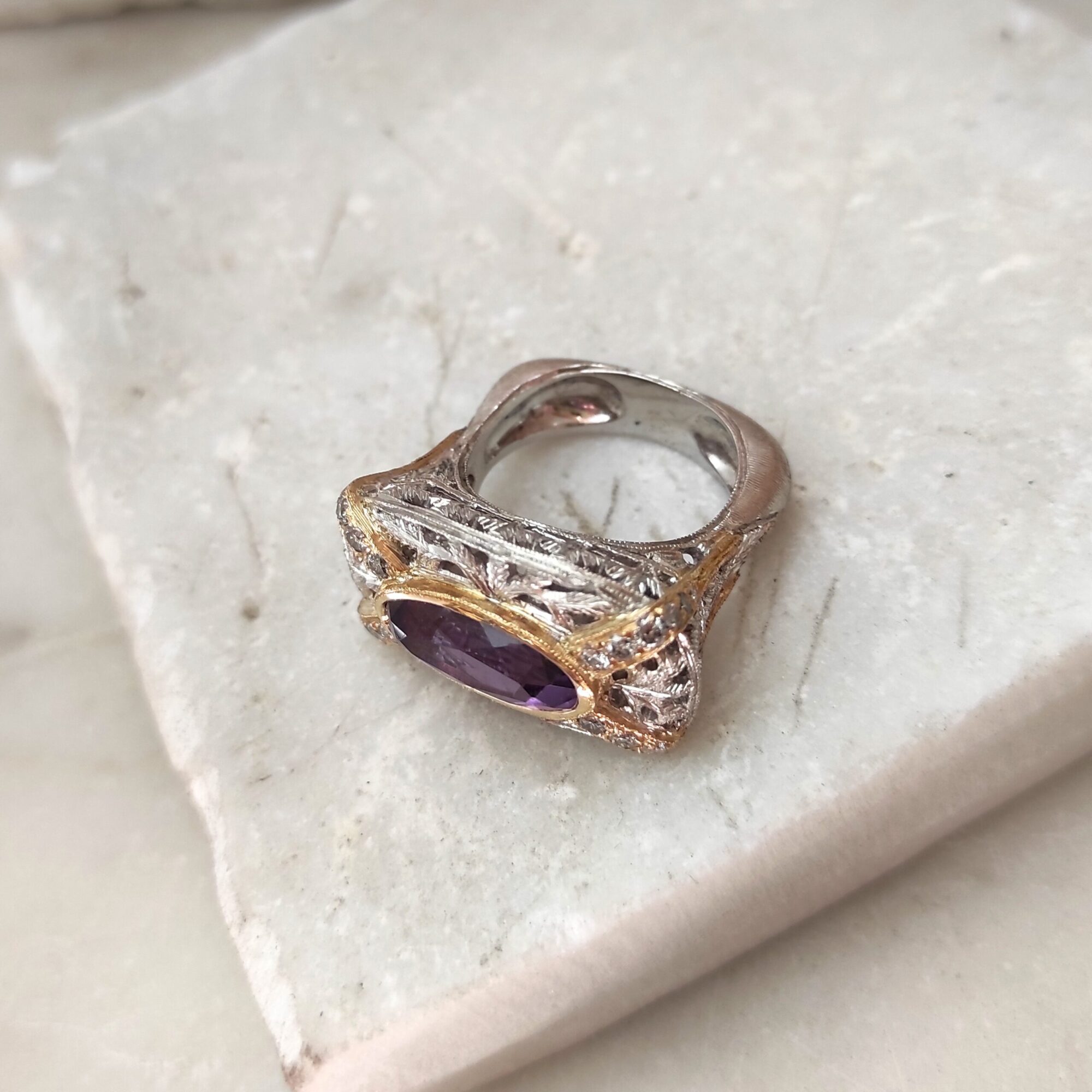 Anna Gioielli Jolly Jewels anello oro ametista diamanti grigi