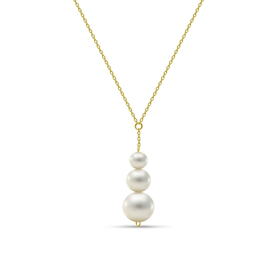 Miore Collana Perle Oro Giallo 14Kt 585 Donna