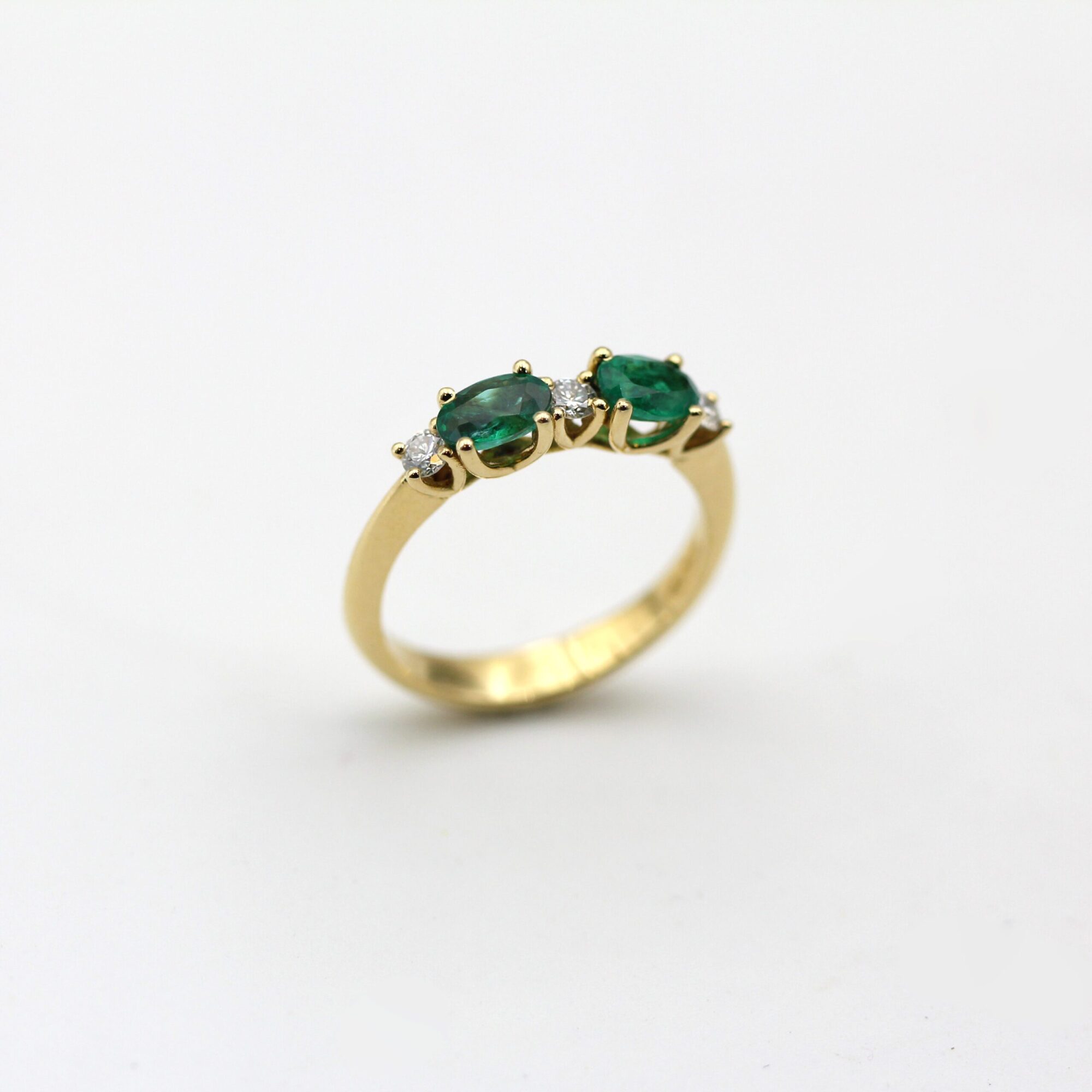Anna Gioielli We Two Anello Oro Giallo Smeraldi Diamanti