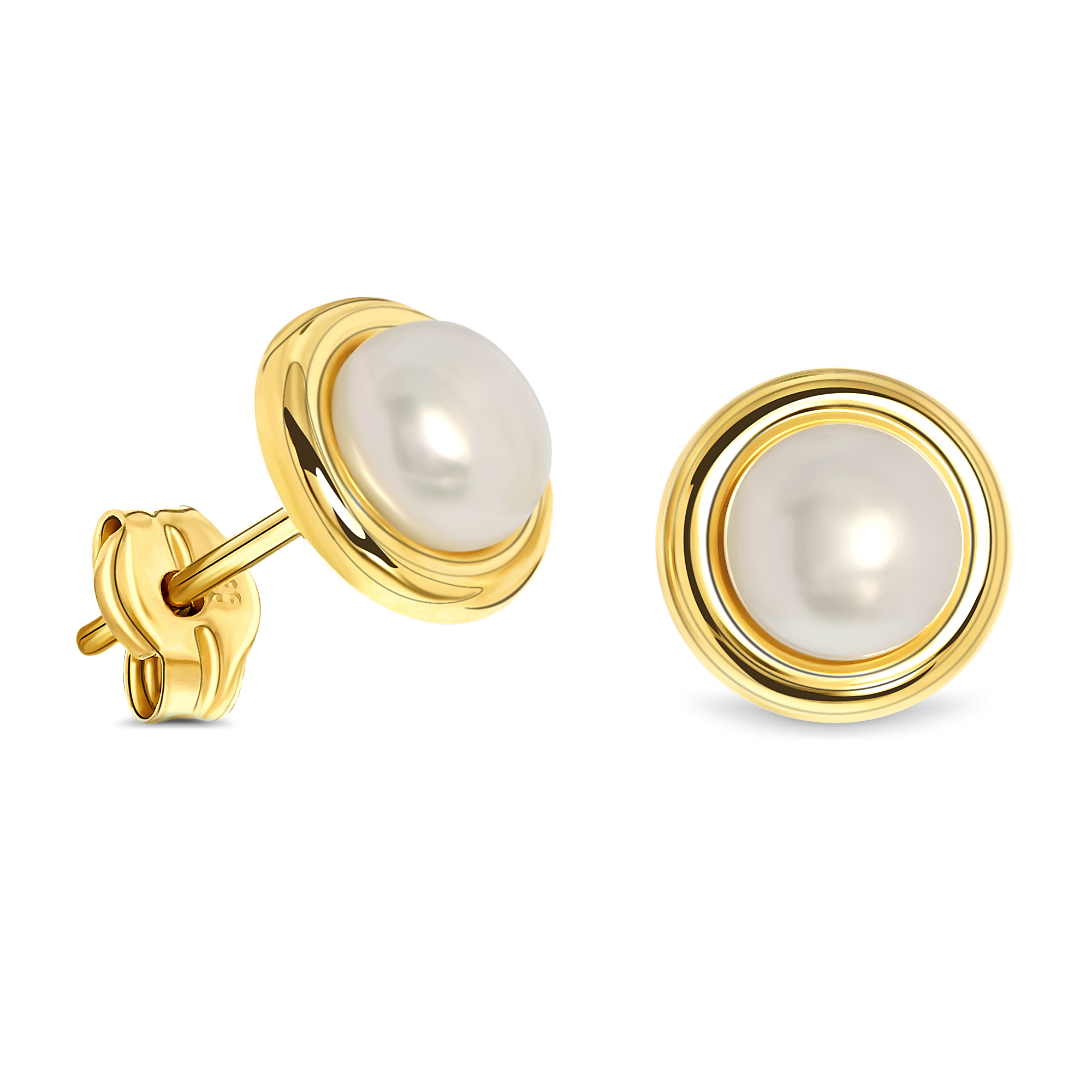 Miore Earrings orecchini oro giallo 14kt perla