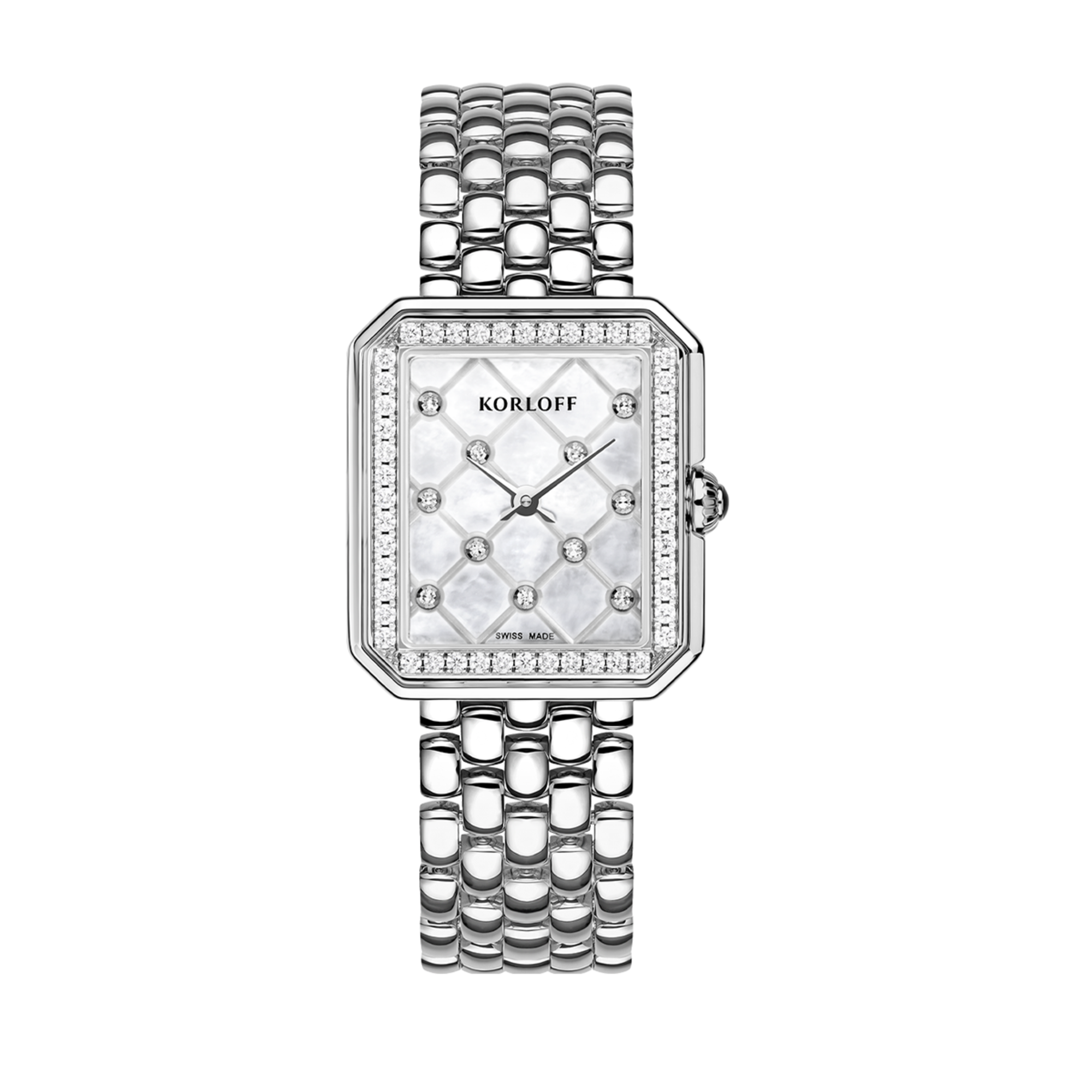 Korloff Iconik orologio donna acciaio madreperla diamanti