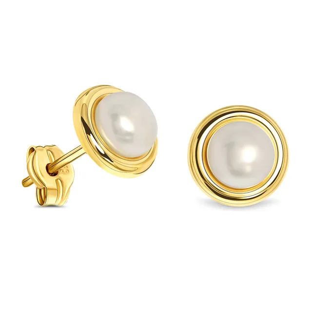 Miore Earrings orecchini oro giallo 14kt perla