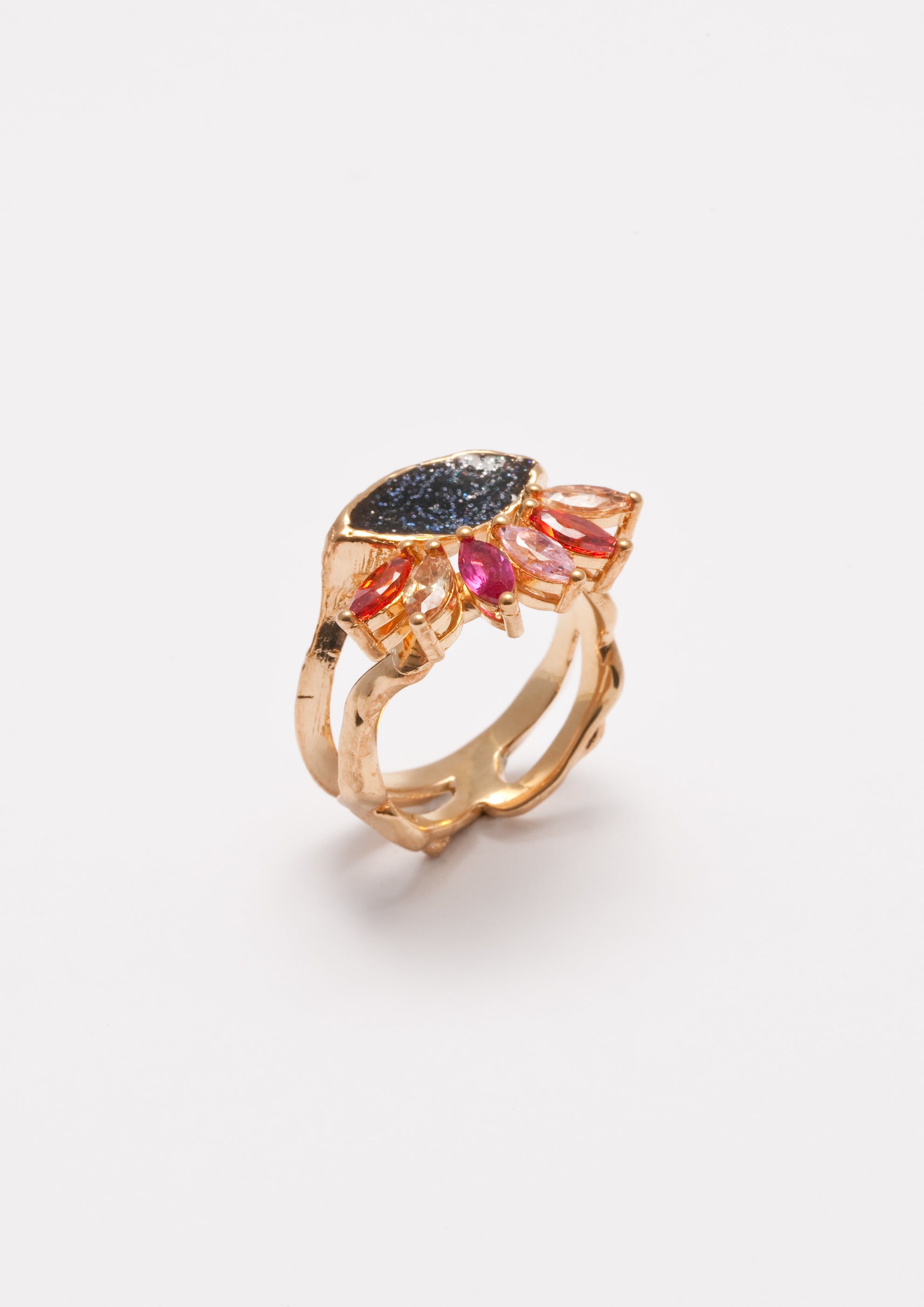Voodoo Jewels Bold Shapes Amaranta anello marquise glitter