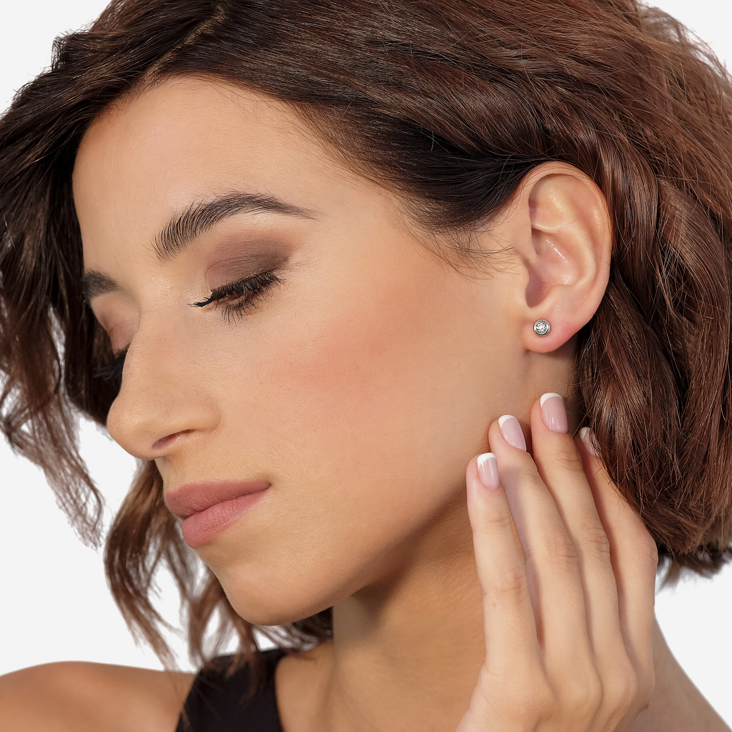 Miore Earrings orecchini oro bianco 9kt zirconia