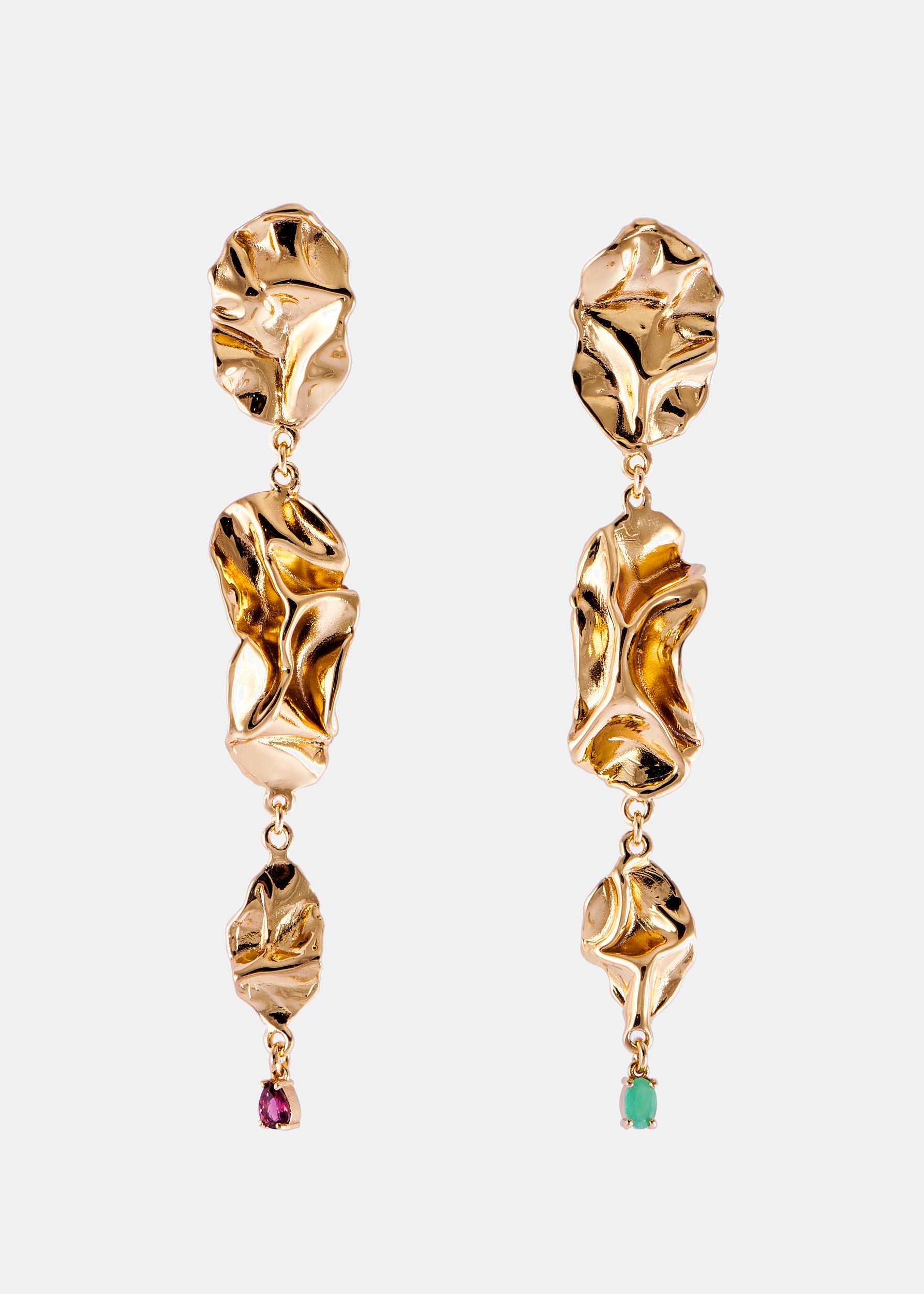 Voodoo Jewels Bold Shapes Acapulco Orecchini bronzo dorato pietre