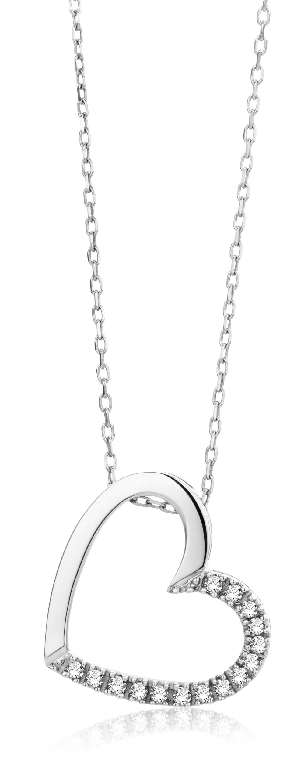 Miore Collana Oro Bianco 9Kt Senza Pietra