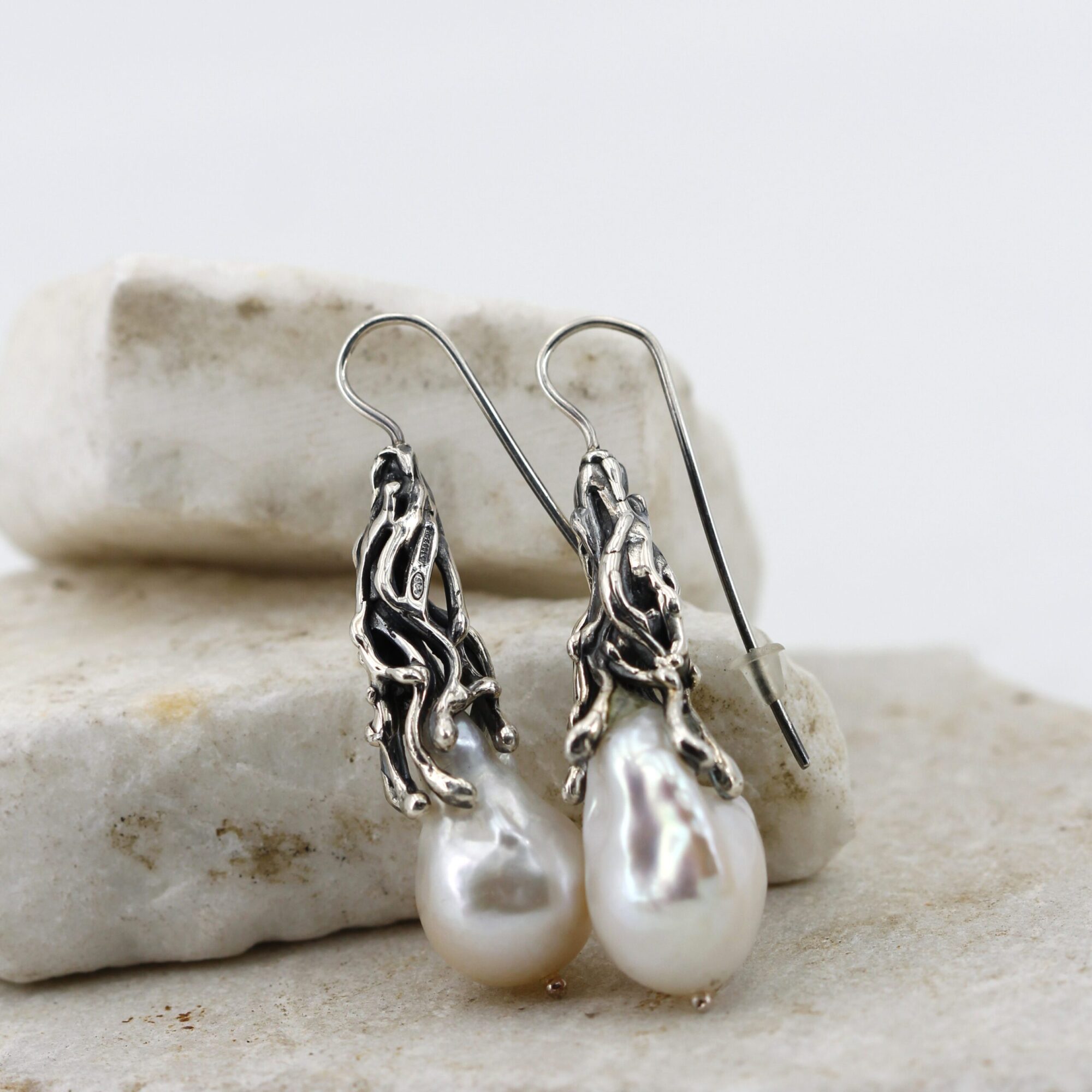 Anna Gioielli Orecchini perle barocche argento 15x20 mm
