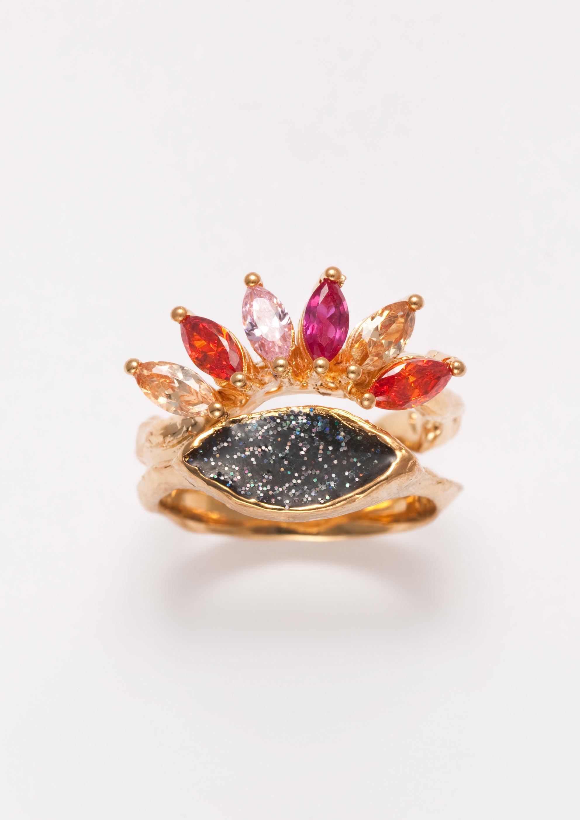 Voodoo Jewels Bold Shapes Amaranta anello marquise glitter