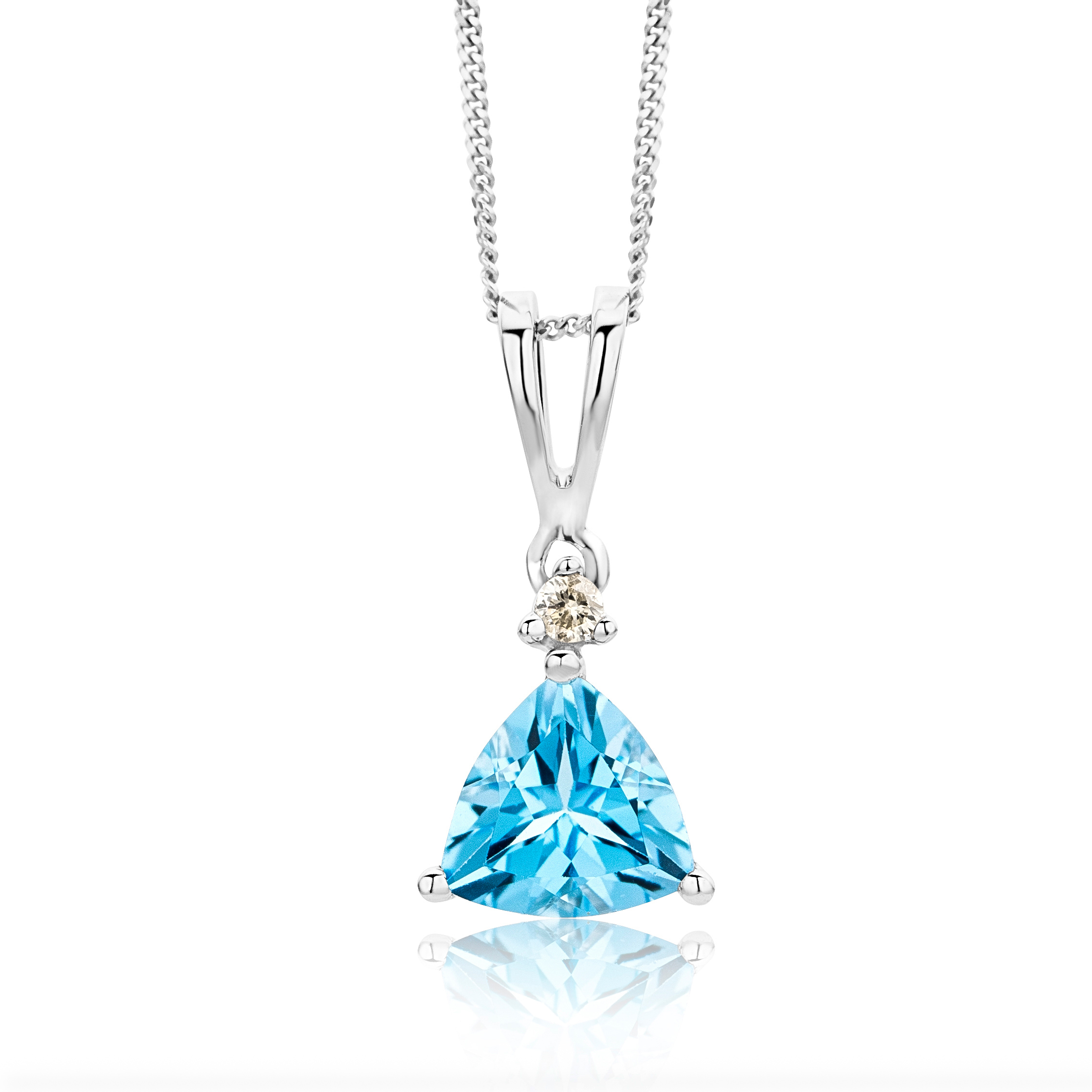 MIORE Collana Oro Bianco 375 Topazio Blu