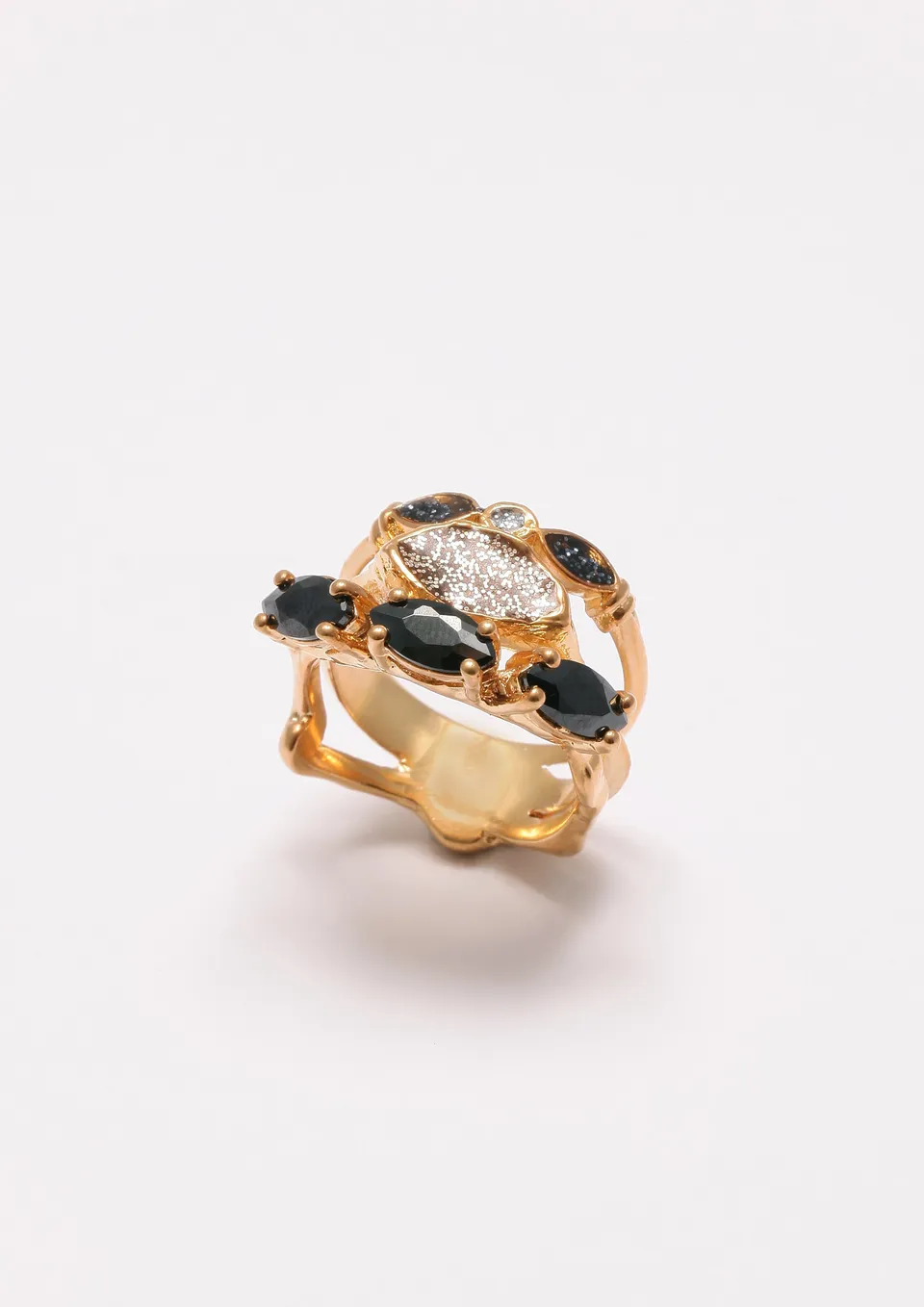 Voodoo Jewels Bold Shapes Dalia anello bronzo dorato marquise