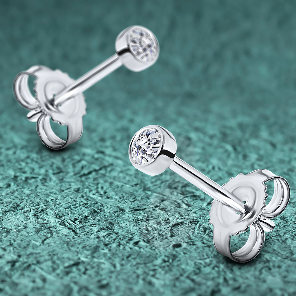 Miore Earrings Orecchini Oro Bianco 9Kt 375