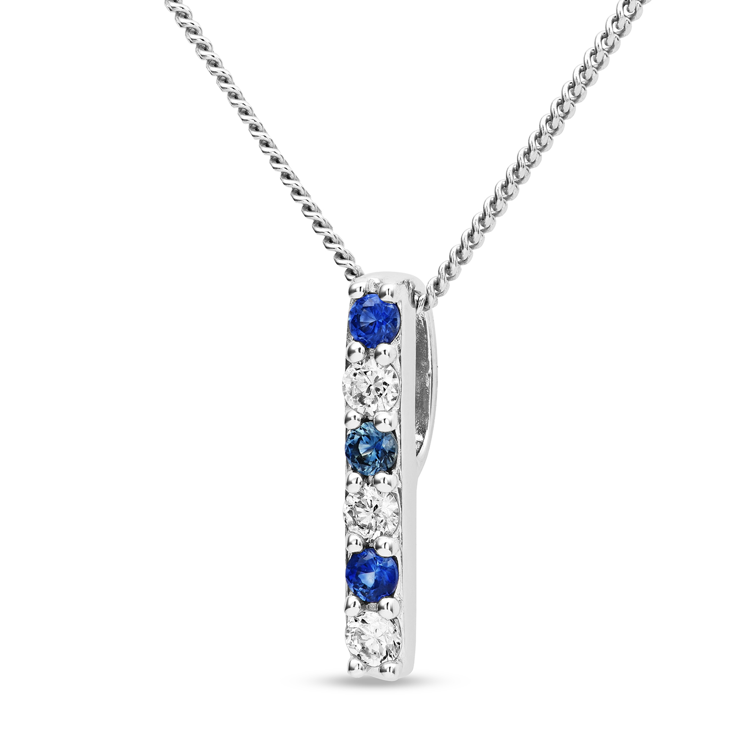 Miore Necklace collana oro bianco 9KT zaffiro