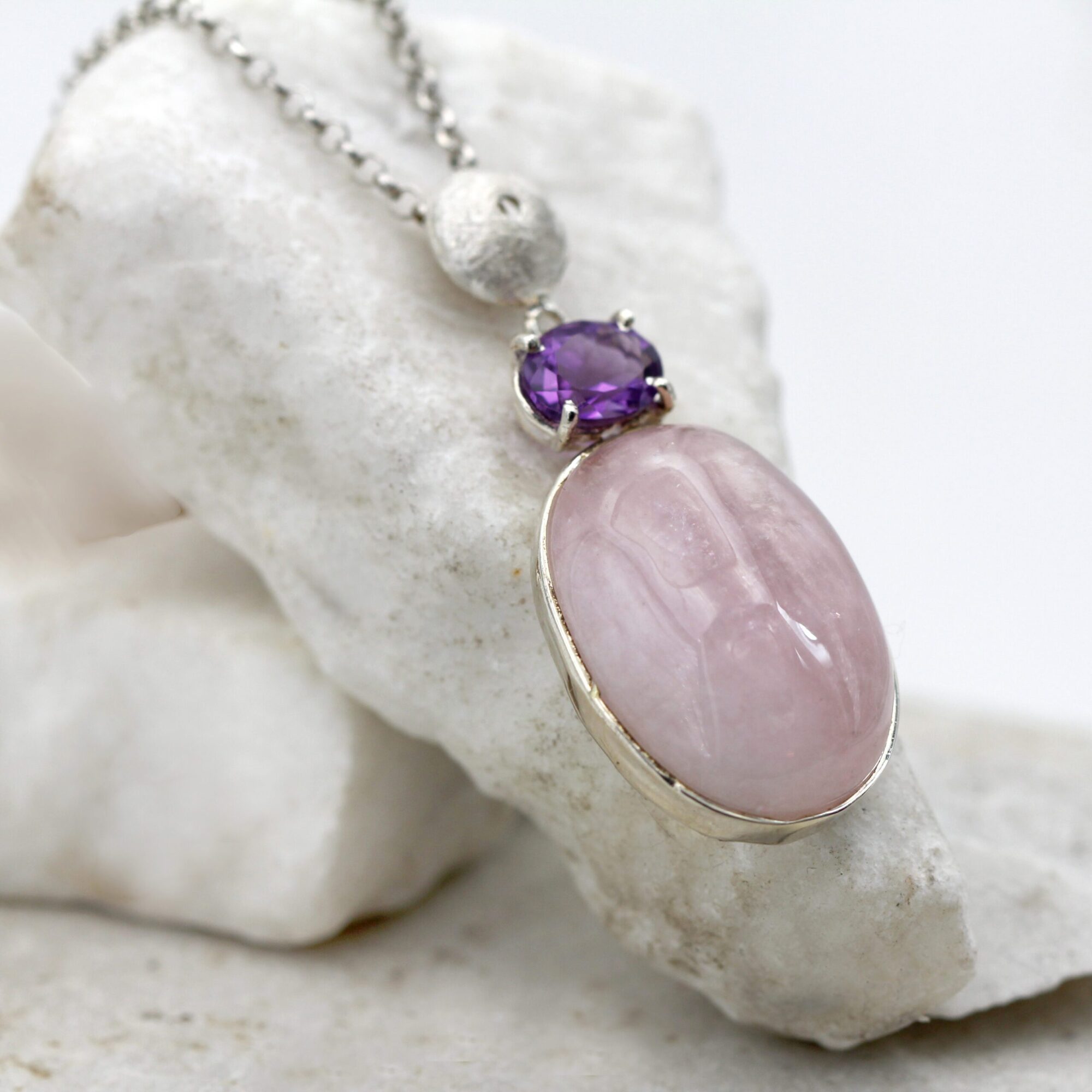 Anna Gioielli Pendenti ciondolo argento morganite ametista 46cm