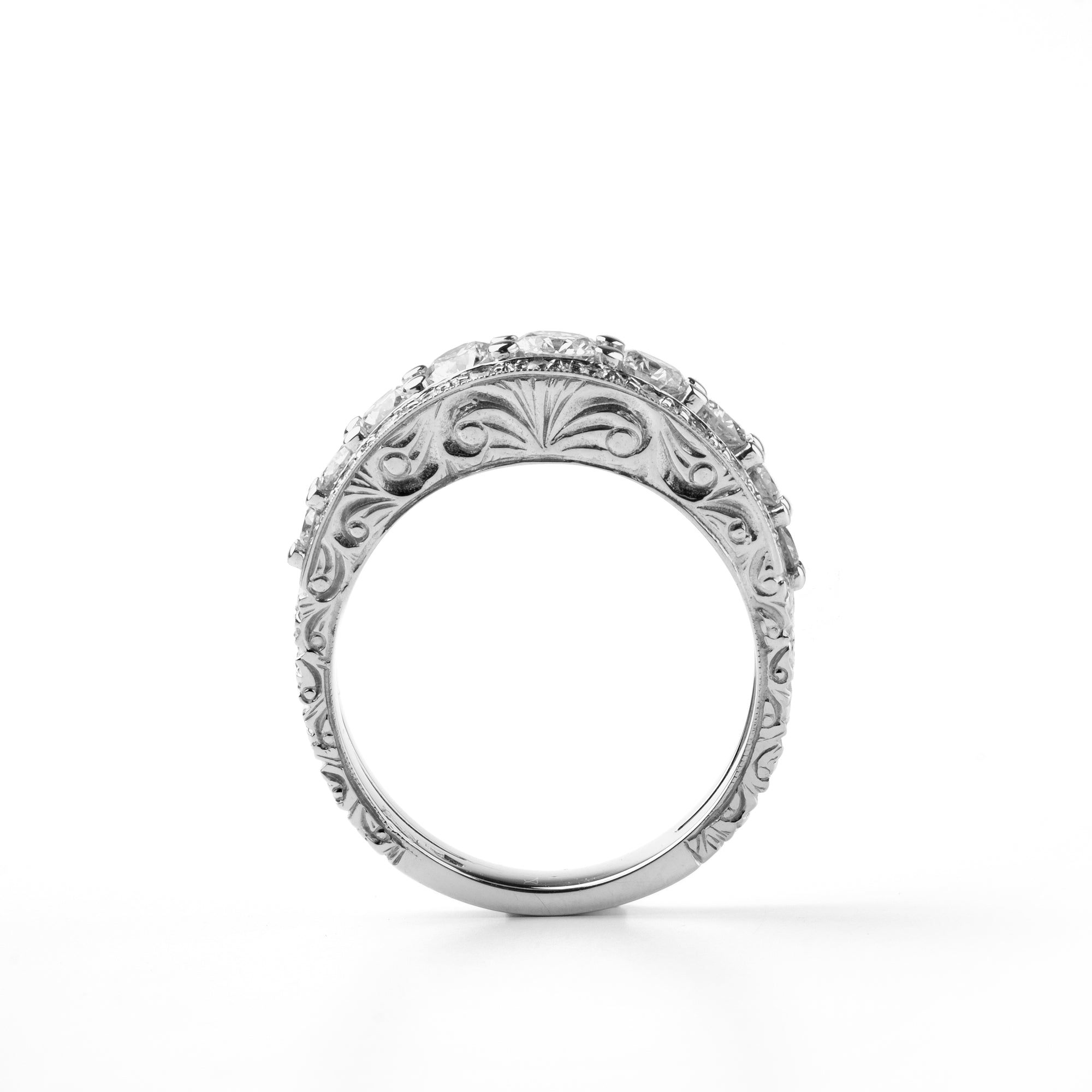 Noi Gioielli Ornato anello oro bianco 18kt diamanti 1,18ct