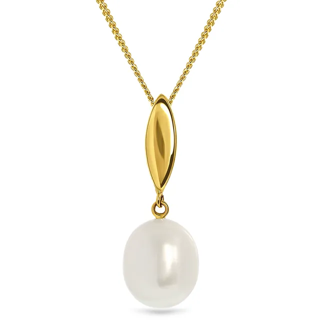 Miore Collana Oro Giallo 9Kt Perla d'Acqua