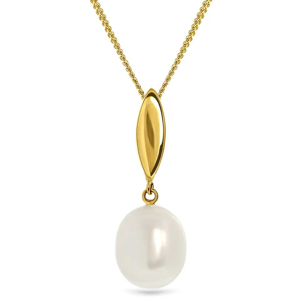 Miore Collana Oro Giallo 9Kt Perla d'Acqua