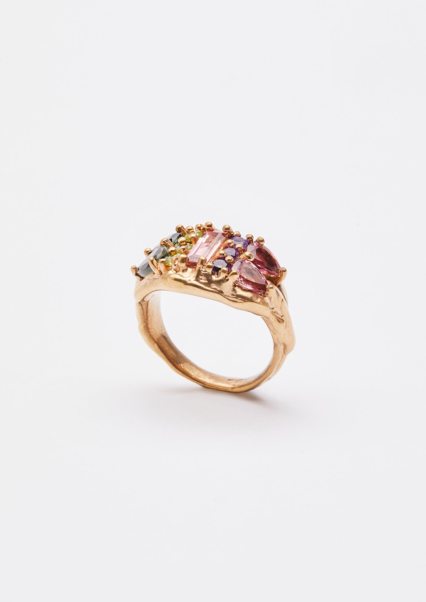 Voodoo Jewels Bold Shapes Aida Ring anello tormaline dorato