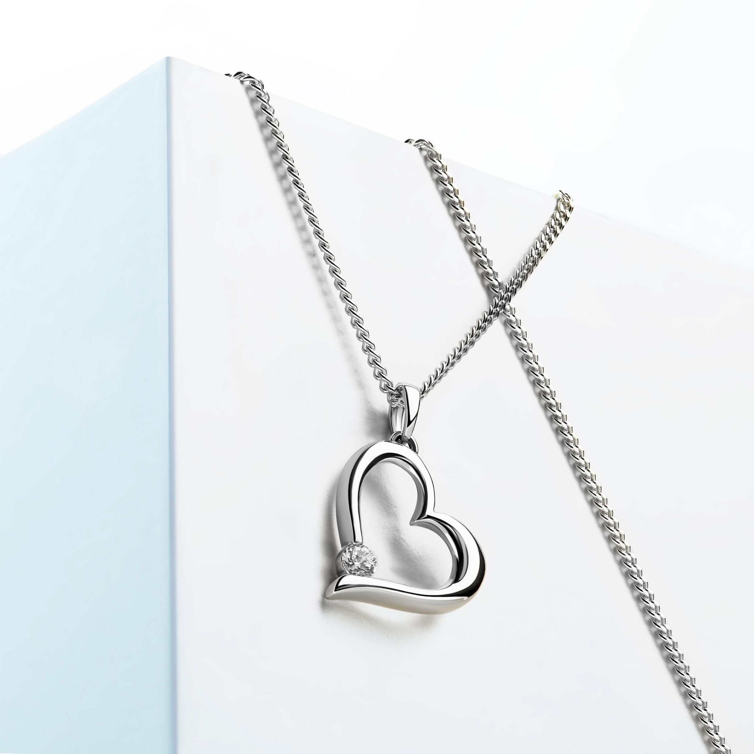 Miore Necklace 9KT Collana Oro Bianco Zirconia Cubica