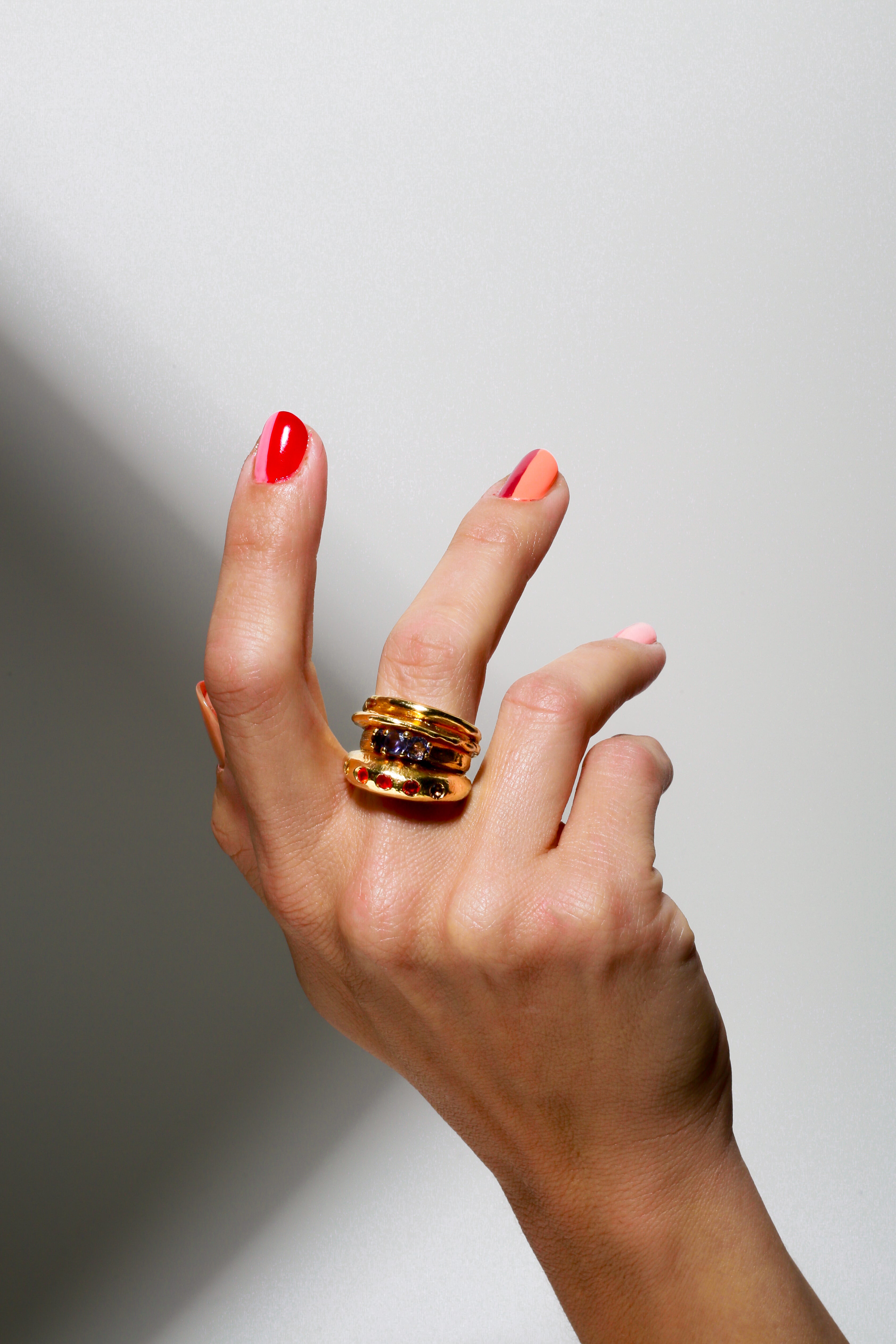 Voodoo Jewels Bold Shapes Rada anello argento oro pietre M