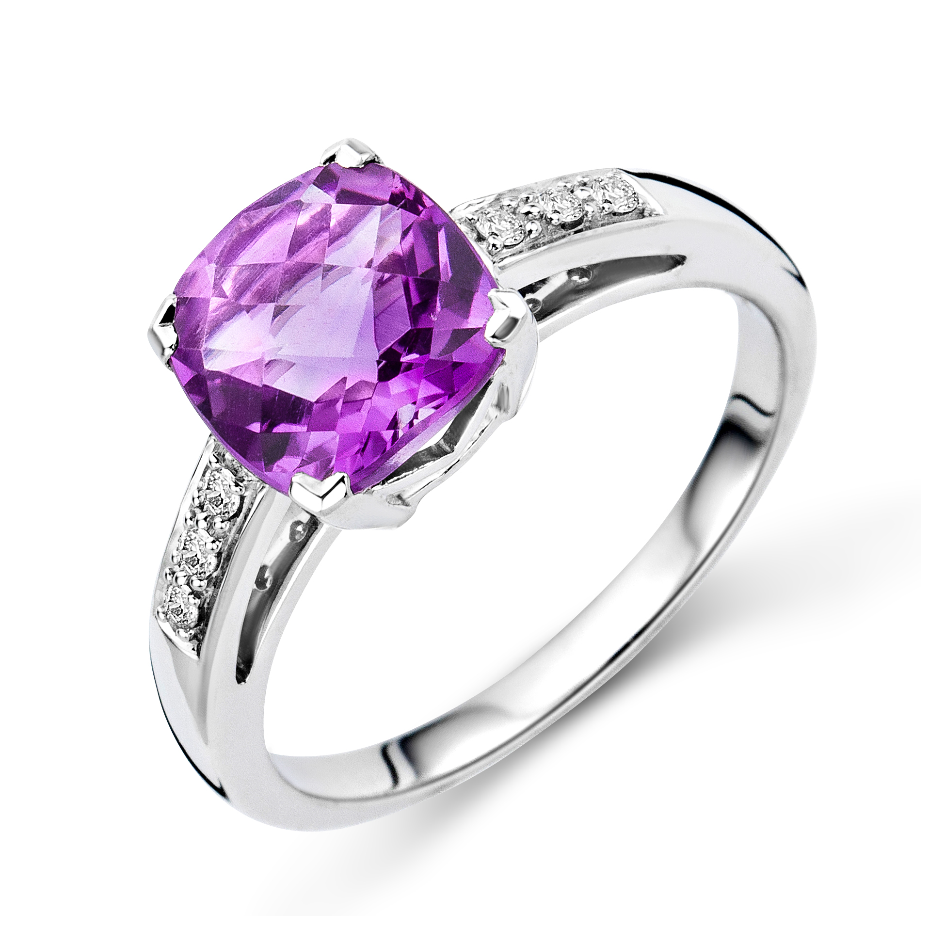 MIORE Anello oro bianco 9kt ametista viola