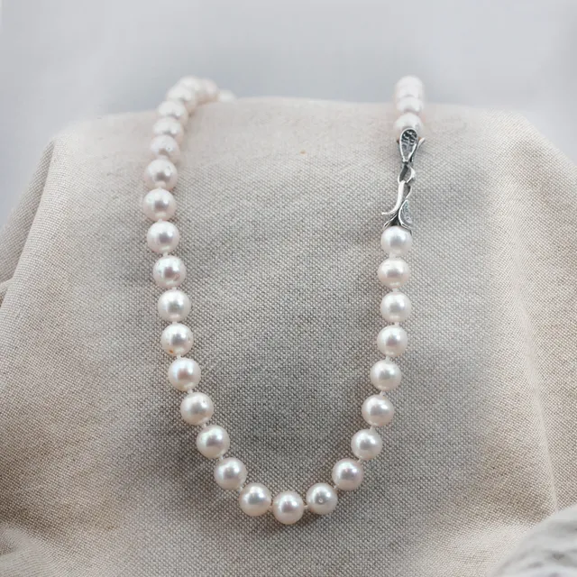 Anna Gioielli Choker Collana Perle Argento 48 cm 10/11 mm