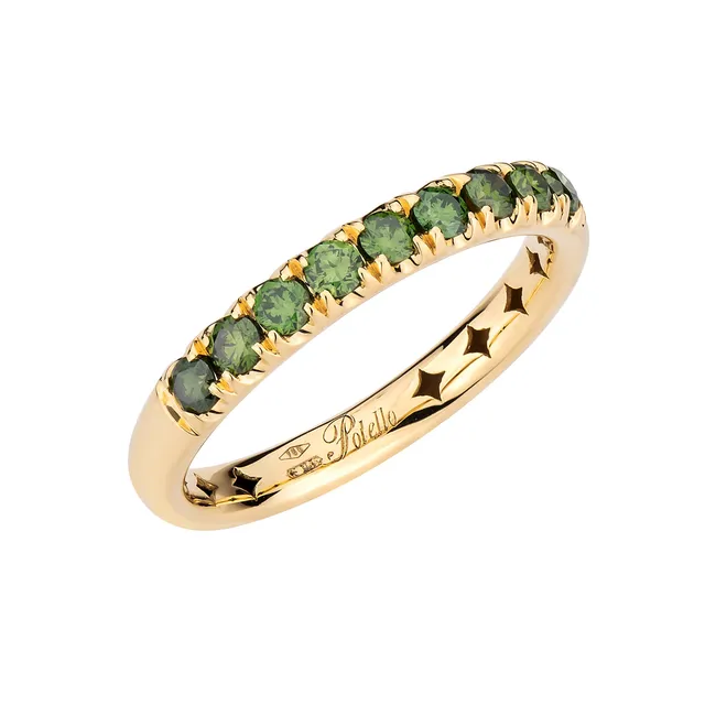 Polello Green Diamonds veretta oro giallo diamanti verdi