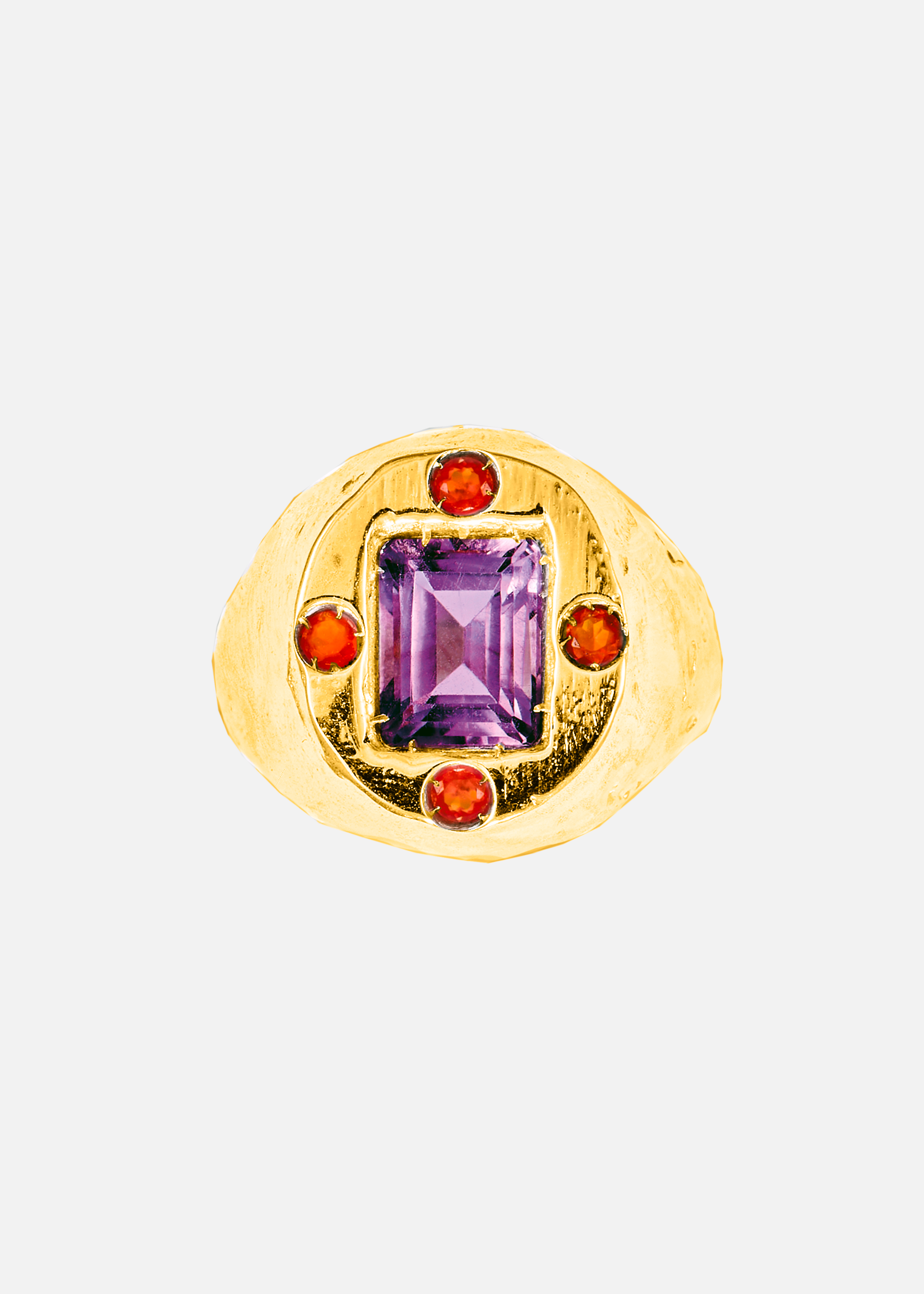 Voodoo Jewels Bold Shapes Flores anello chevalier ametista