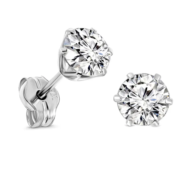 Miore Earrings Orecchini Oro Bianco 9KT Zirconia Bianca