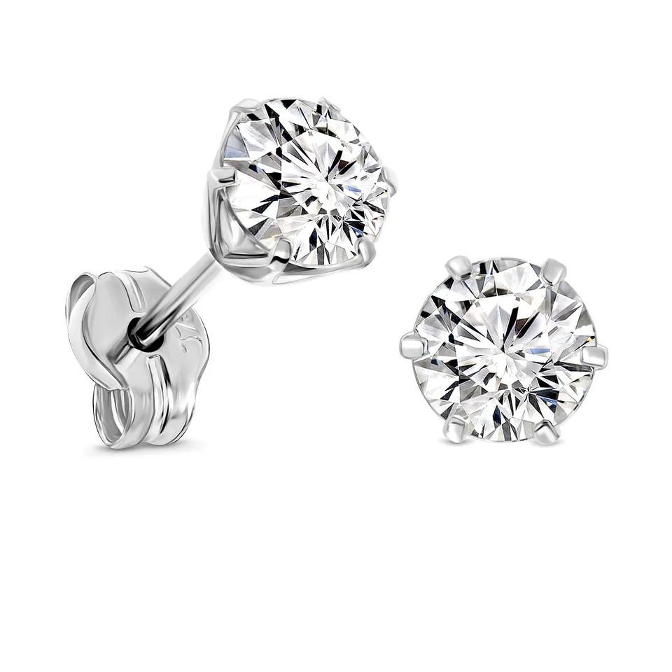 Miore Earrings Orecchini Oro Bianco 9KT Zirconia Bianca