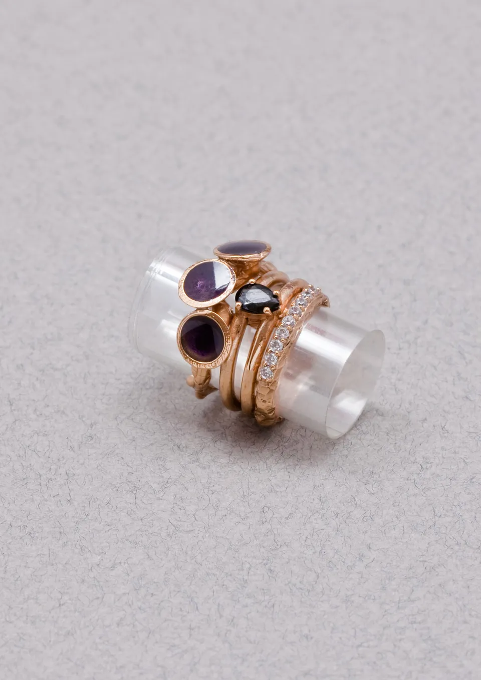 Voodoo Jewels Bold Shapes Fadia anello bronzo pietre goccia
