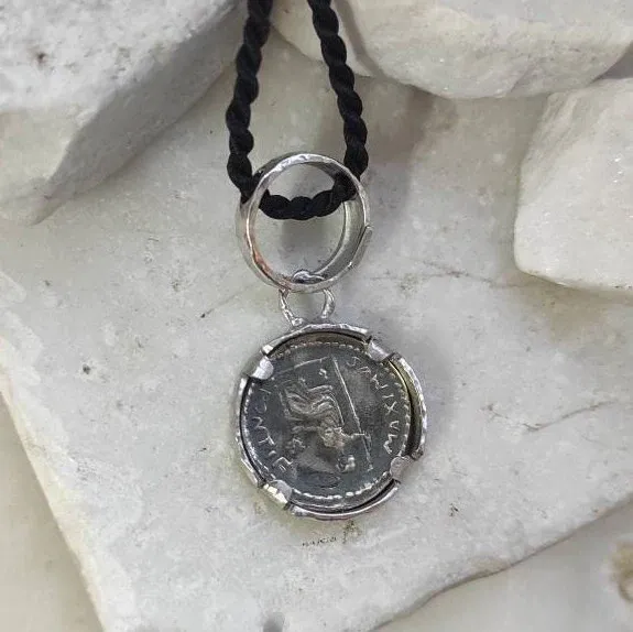 Anna Gioielli Monete Romane Pendente Argento Moneta Brunita
